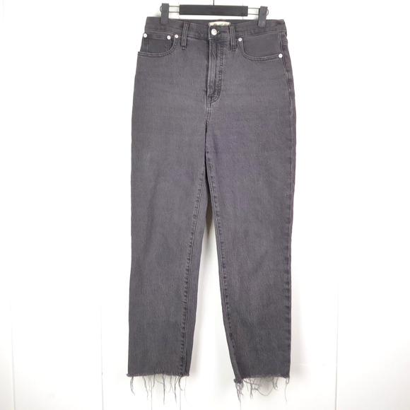 Madewell Jeans Womens SZ 28 Perfect Vintage Jean Tapered Leg Raw Hem High Rise - Picture 1 of 13